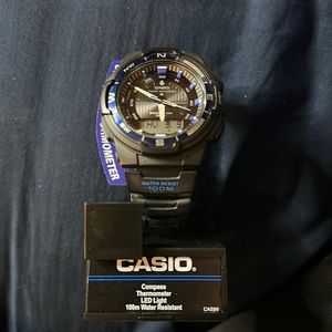 Casio M# 5269 compass, thermometer men’s watch.LED Light, 100m water resistance